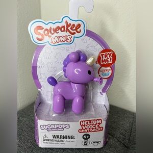 Squeakee Minis Sugapops The Unicorn Interactive Toy Pet w/Helium Voice Chat Back